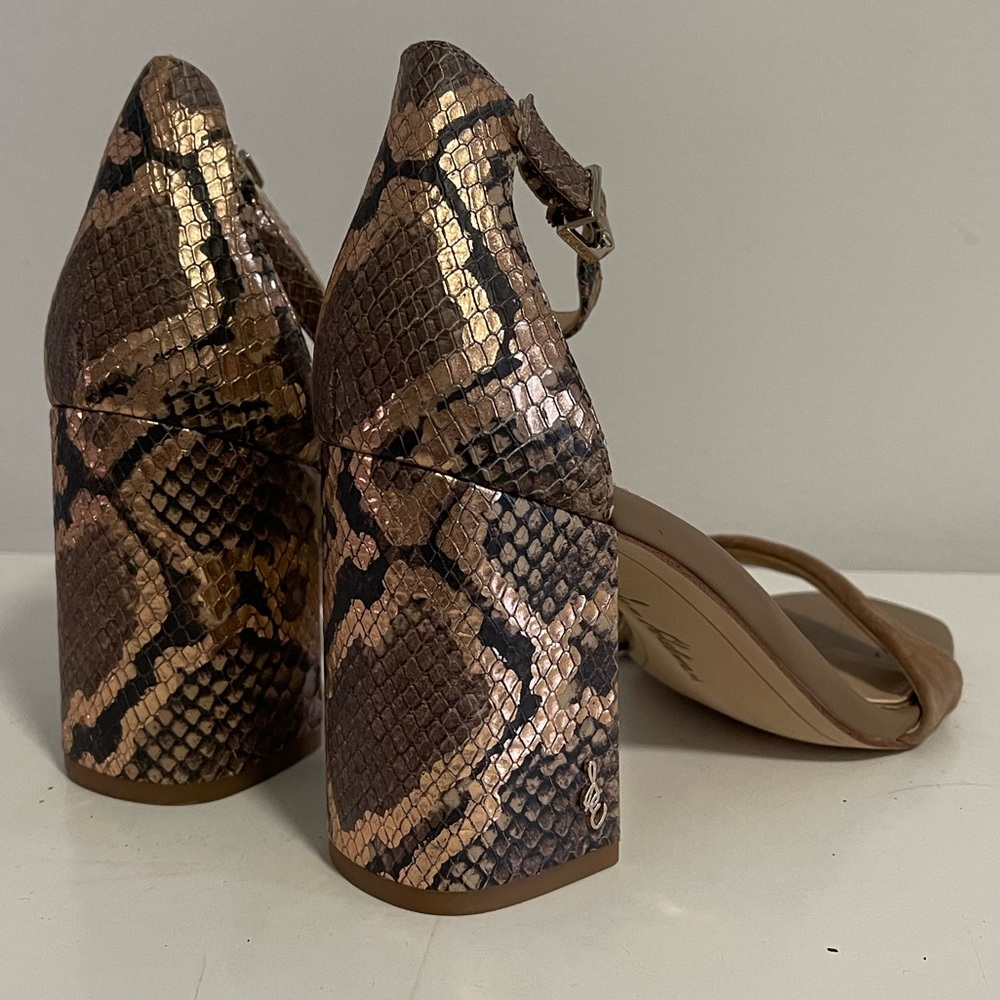 SAM EDELMAN ANIMAL PRINT BLOCK HEEL SANDAL - 8.5
